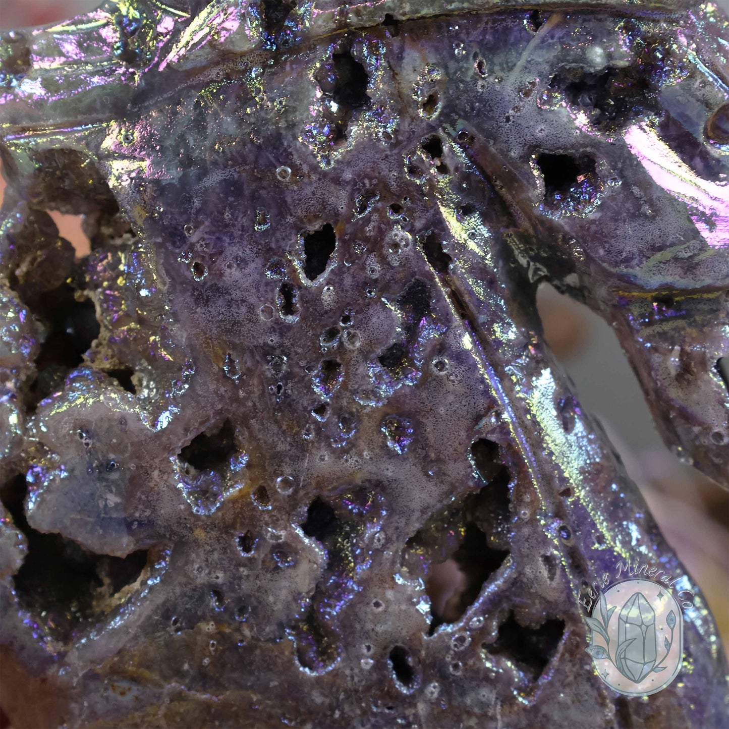 Rainbow Angel Aura Sphalerite Unicorn Carving