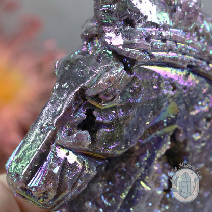 Rainbow Angel Aura Sphalerite Unicorn Carving
