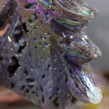 Rainbow Angel Aura Sphalerite Unicorn Carving