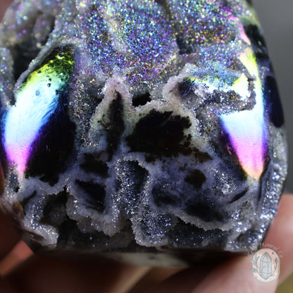 Aura Sphalerite with Druzy Quartz Freeform