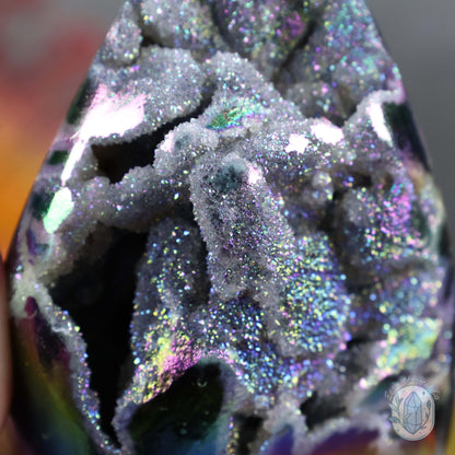 Aura Sphalerite with Druzy Quartz Freeform