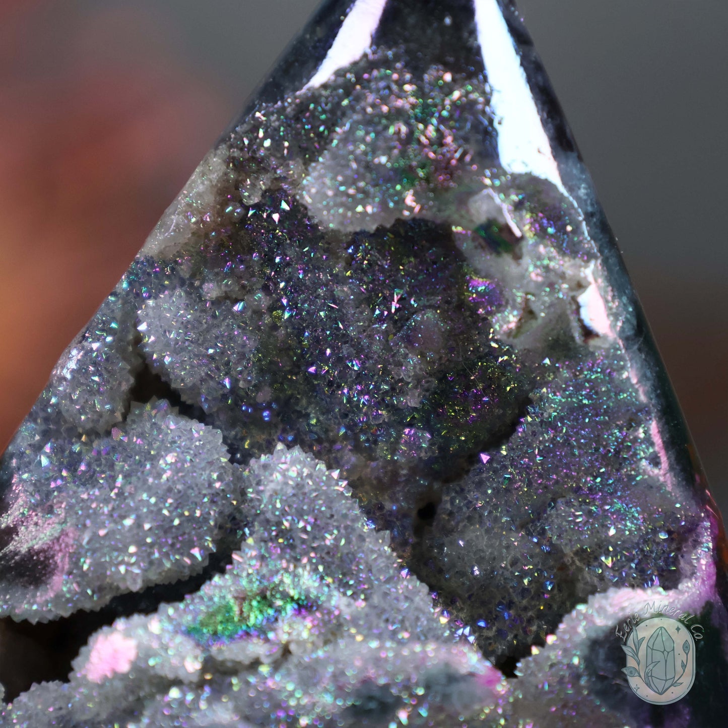 Aura Sphalerite with Druzy Quartz Freeform