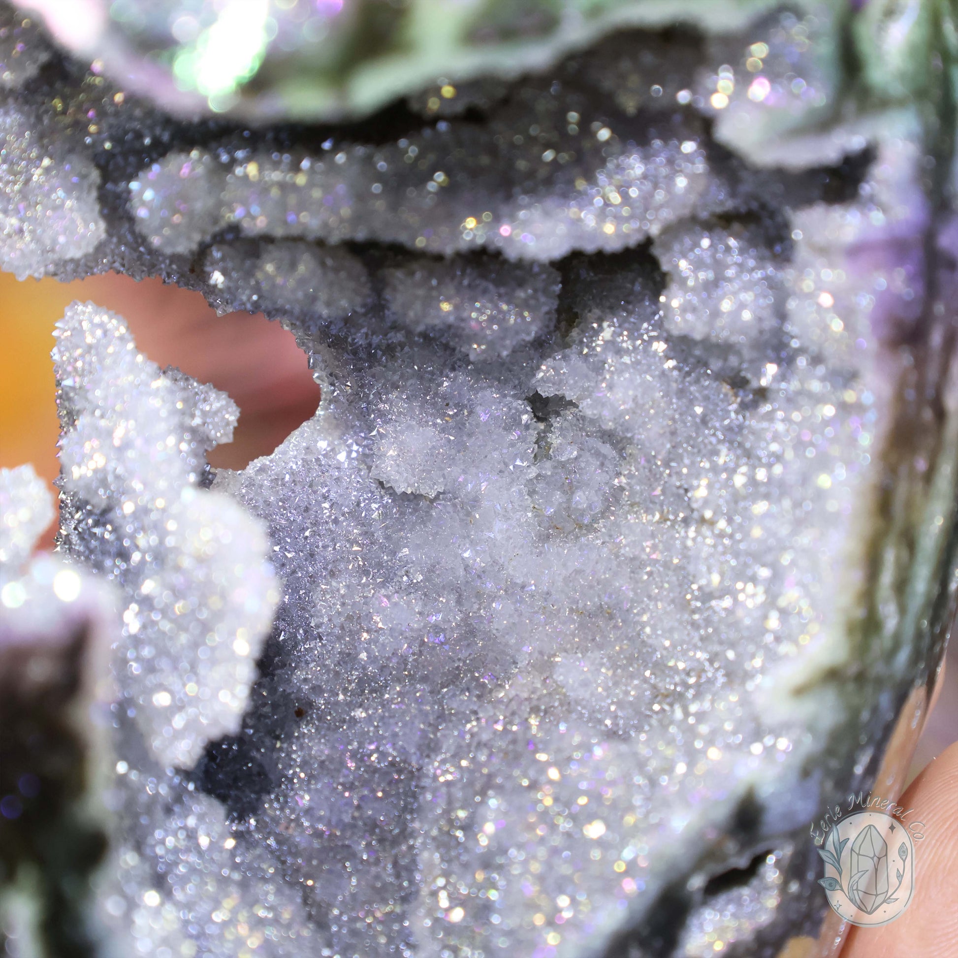 Aura Sphalerite with Druzy Quartz Freeform