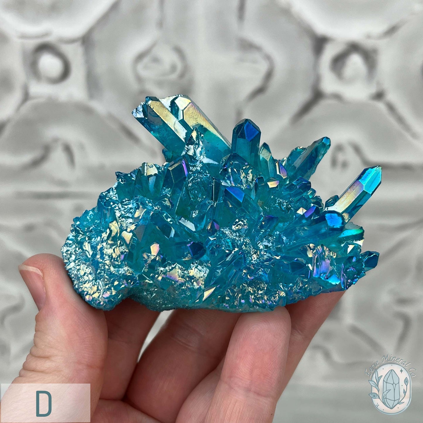 Blue Aura Clear Quartz Crystal Clusters