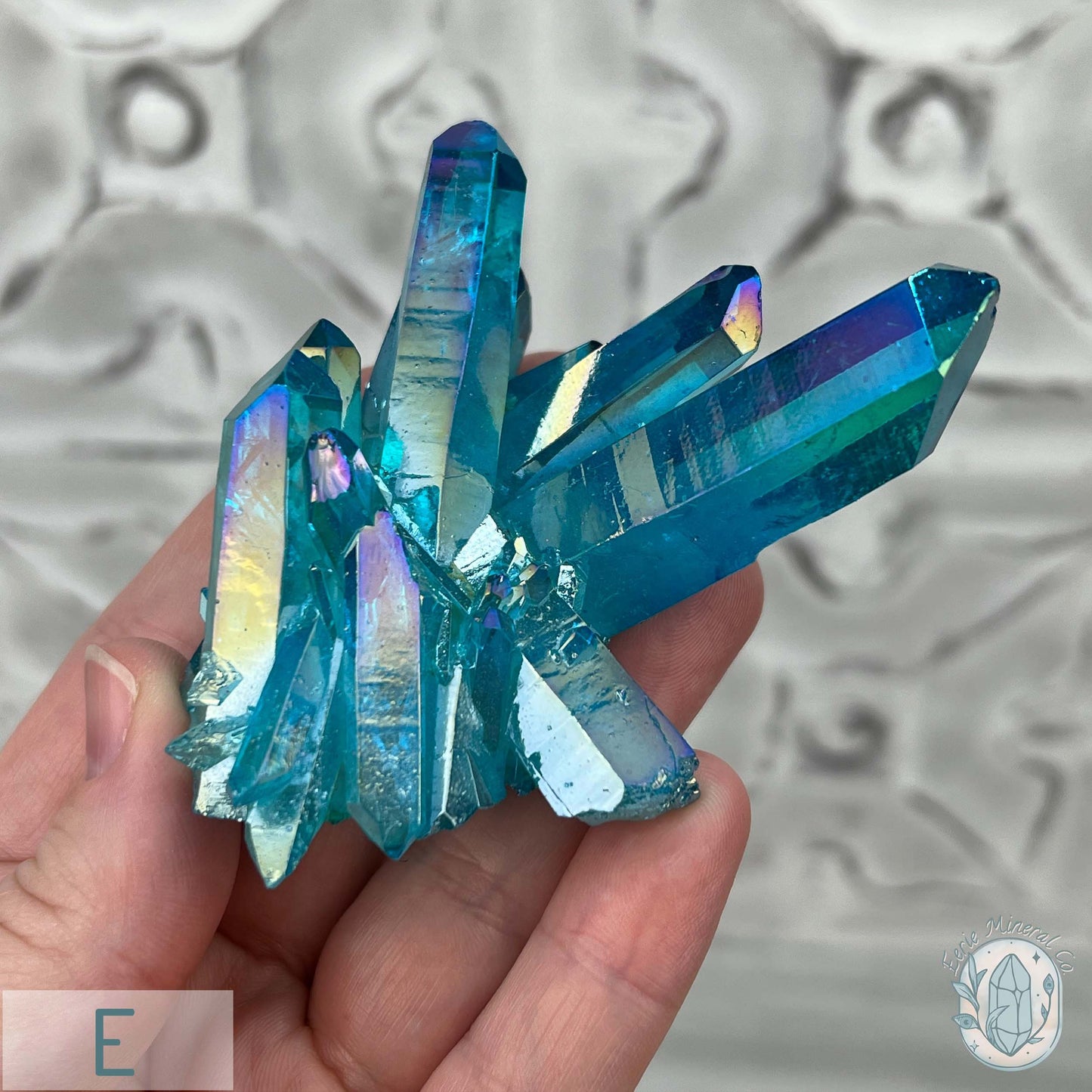 Blue Aura Clear Quartz Crystal Clusters