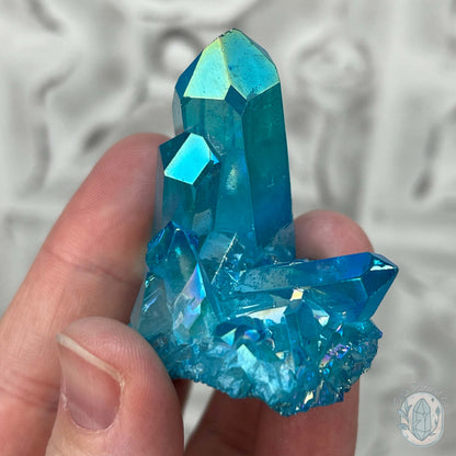 Blue Aura Clear Quartz Crystal Clusters