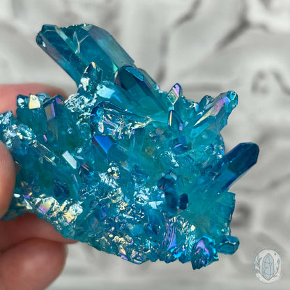 Blue Aura Clear Quartz Crystal Clusters