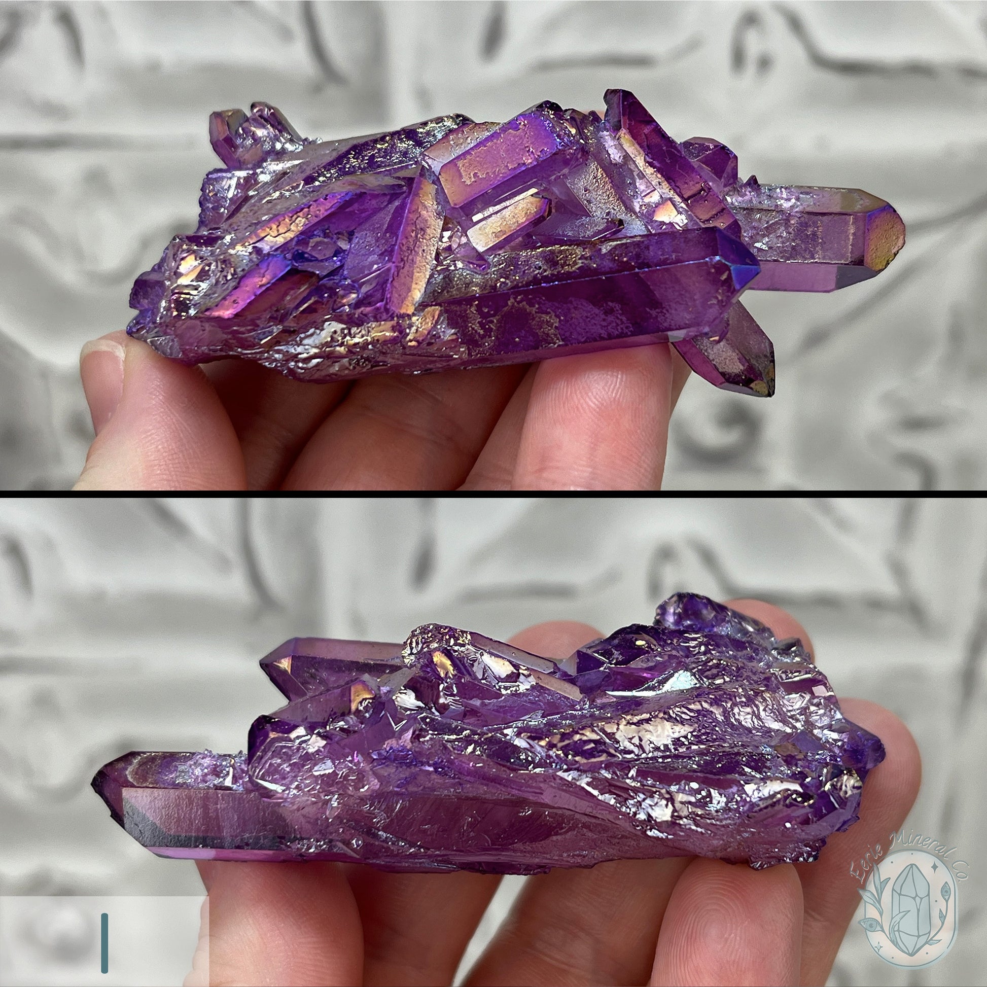 Purple Aura Clear Quartz Crystal Clusters