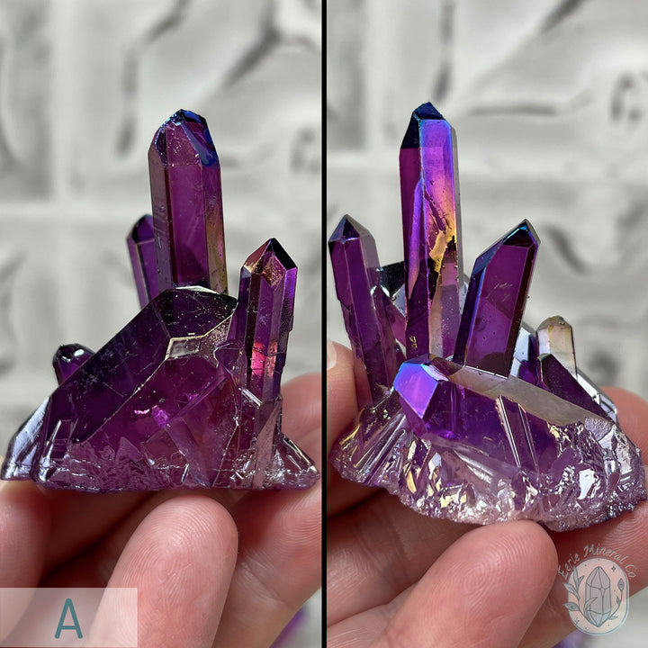 Purple Aura Clear Quartz Crystal Clusters