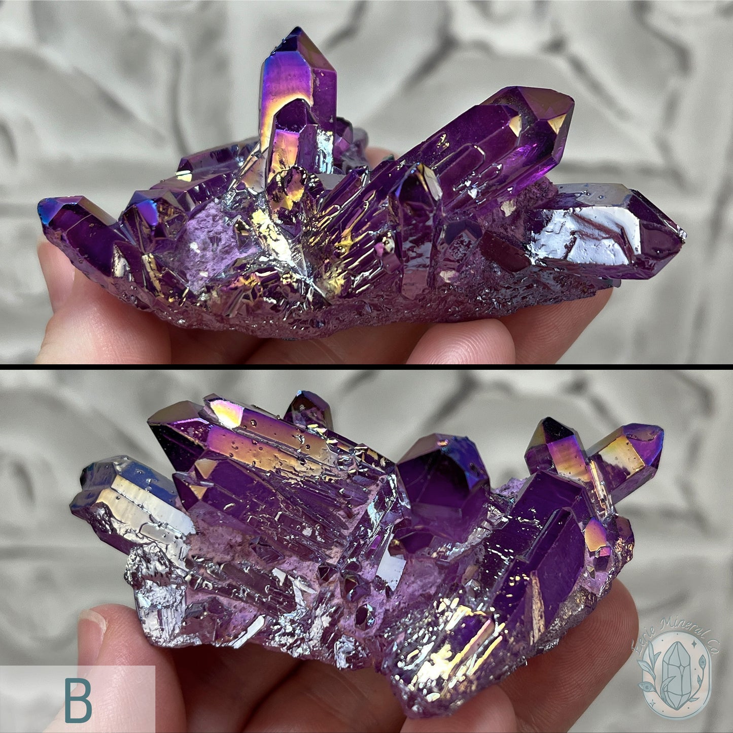 Purple Aura Clear Quartz Crystal Clusters