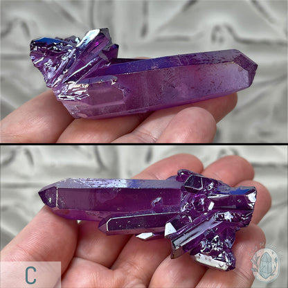 Purple Aura Clear Quartz Crystal Clusters