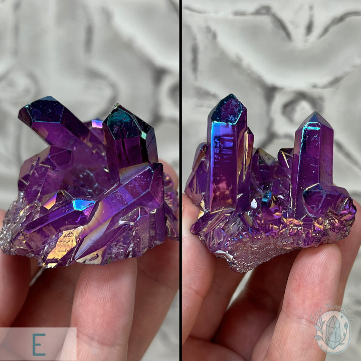 Purple Aura Clear Quartz Crystal Clusters