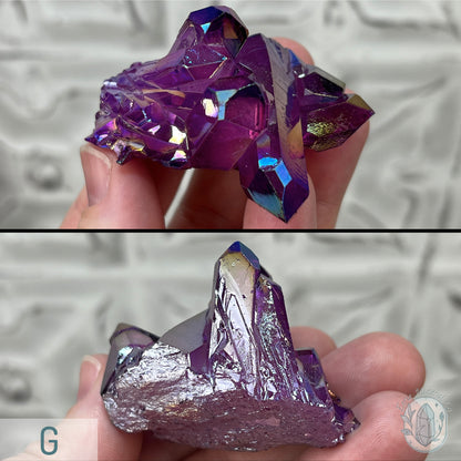 Purple Aura Clear Quartz Crystal Clusters