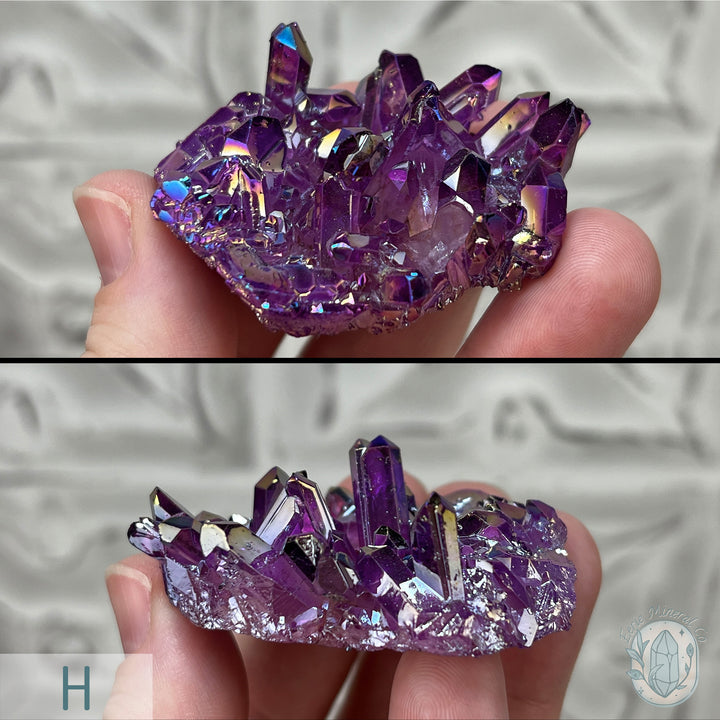 Purple Aura Clear Quartz Crystal Clusters