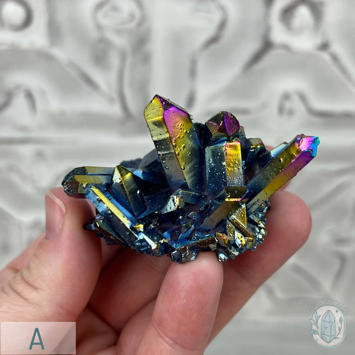 Titanium Aura Clear Quartz Crystal Clusters