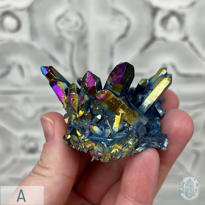 Titanium Aura Clear Quartz Crystal Clusters