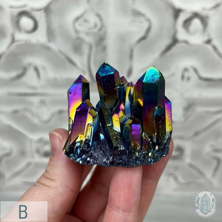 Titanium Aura Clear Quartz Crystal Clusters