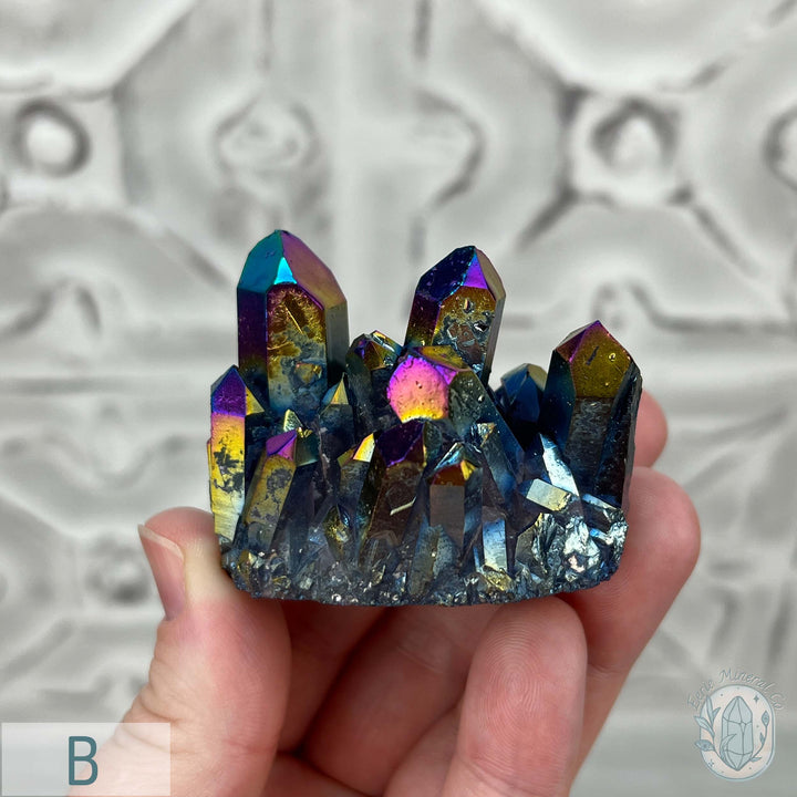 Titanium Aura Clear Quartz Crystal Clusters