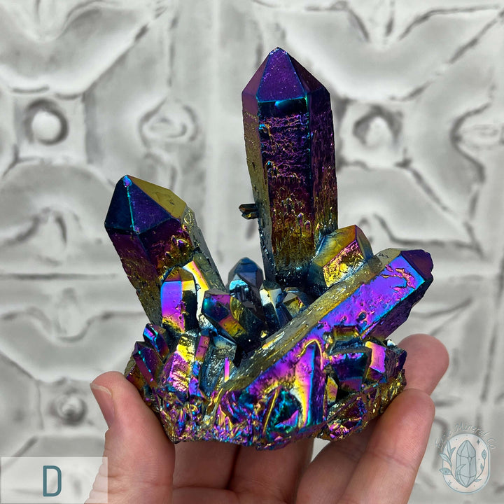 Titanium Aura Clear Quartz Crystal Clusters