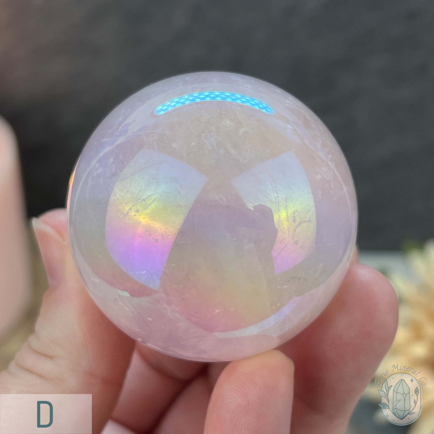 Polished Angel Aura Coated Rose Quartz Spheres