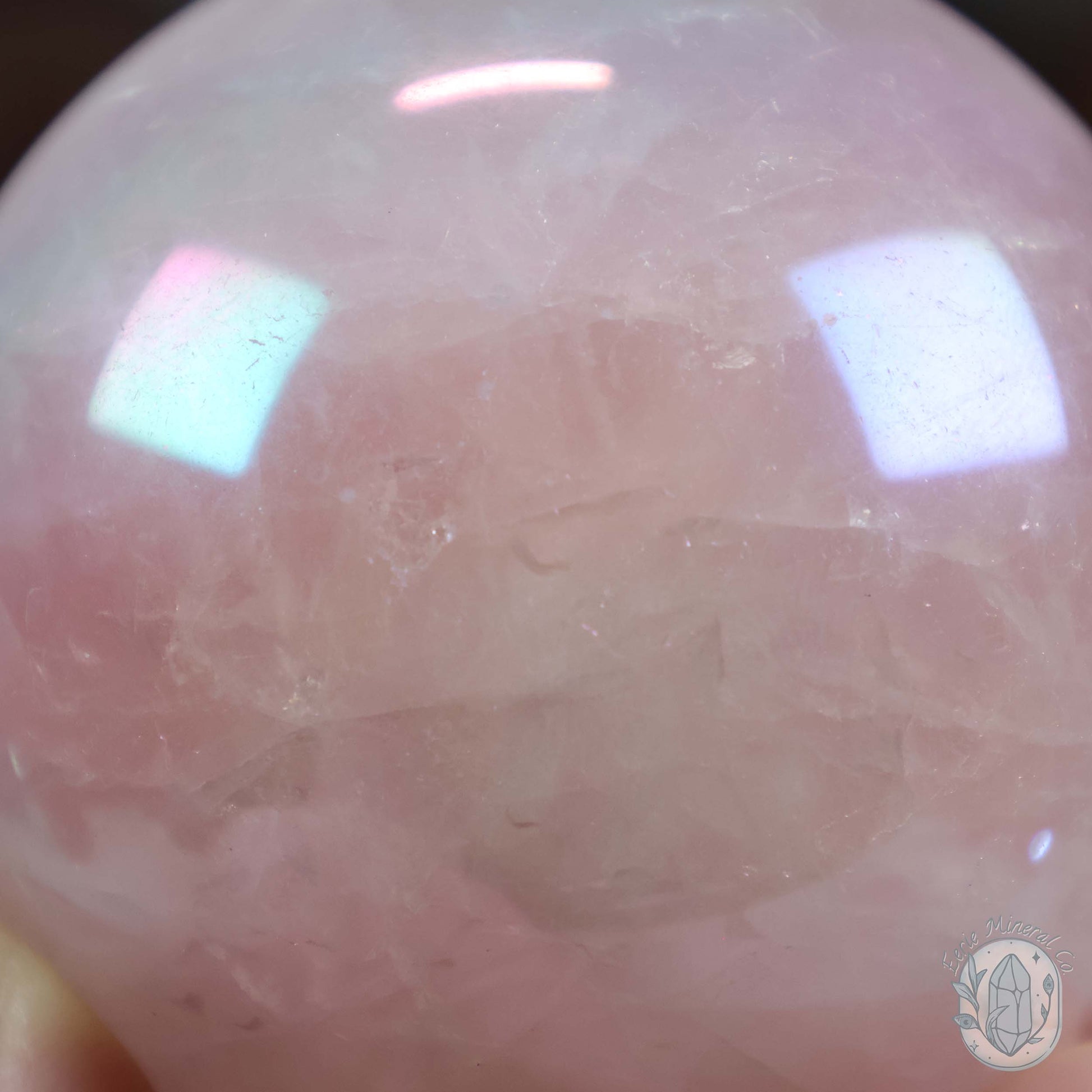 53mm Angel Aura Coated Rose Quartz Sphere