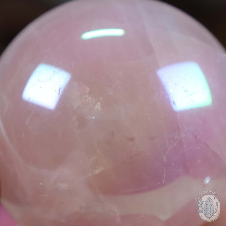 53mm Angel Aura Coated Rose Quartz Sphere