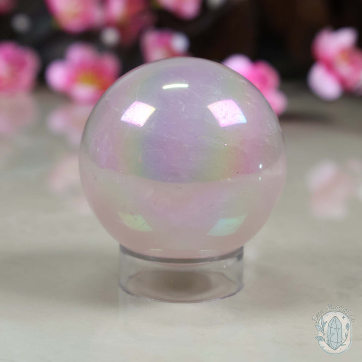 53mm Angel Aura Rose Quartz Sphere