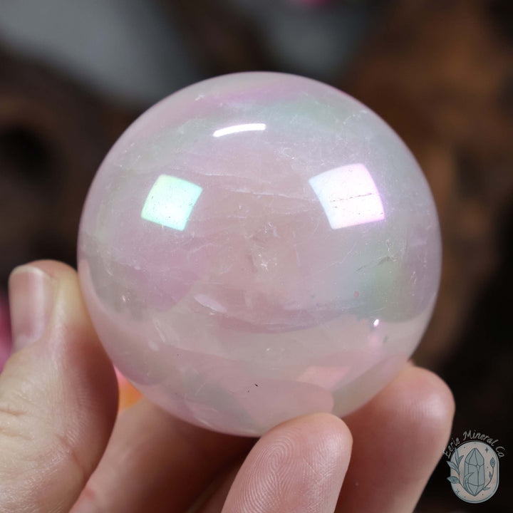 53mm Angel Aura Rose Quartz Sphere