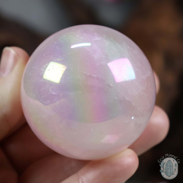 53mm Angel Aura Rose Quartz Sphere