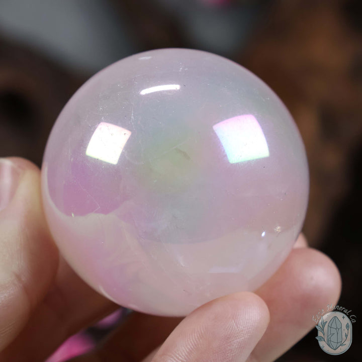 53mm Angel Aura Rose Quartz Sphere