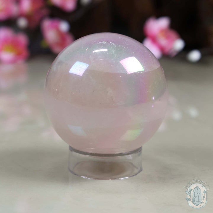 53mm Angel Aura Rose Quartz Sphere