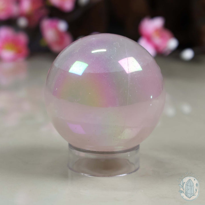 53mm Angel Aura Rose Quartz Sphere