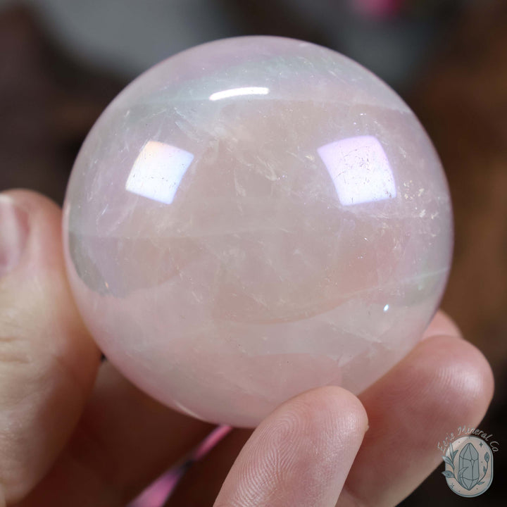 53mm Angel Aura Rose Quartz Sphere