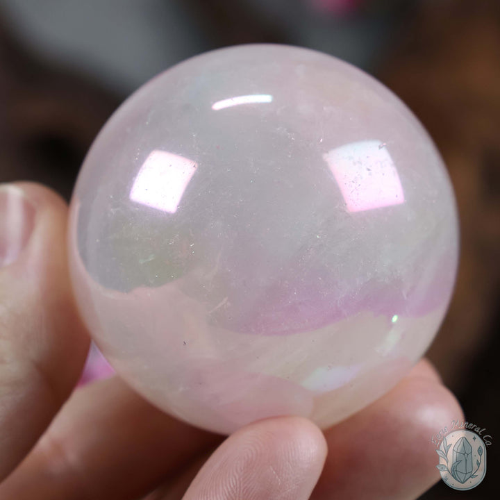 53mm Angel Aura Rose Quartz Sphere