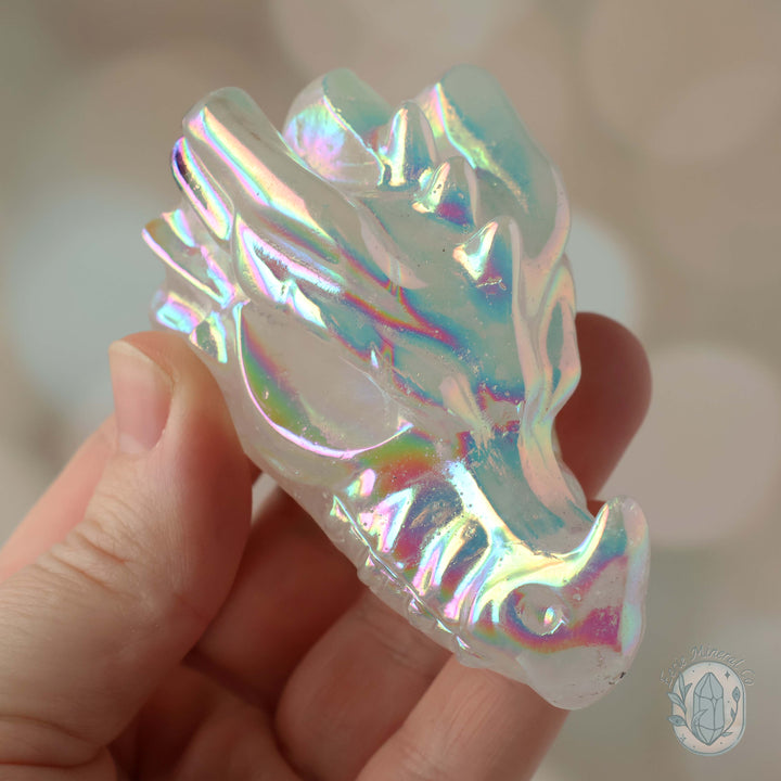 Angel Aura Quartz Dragon's Head Skull