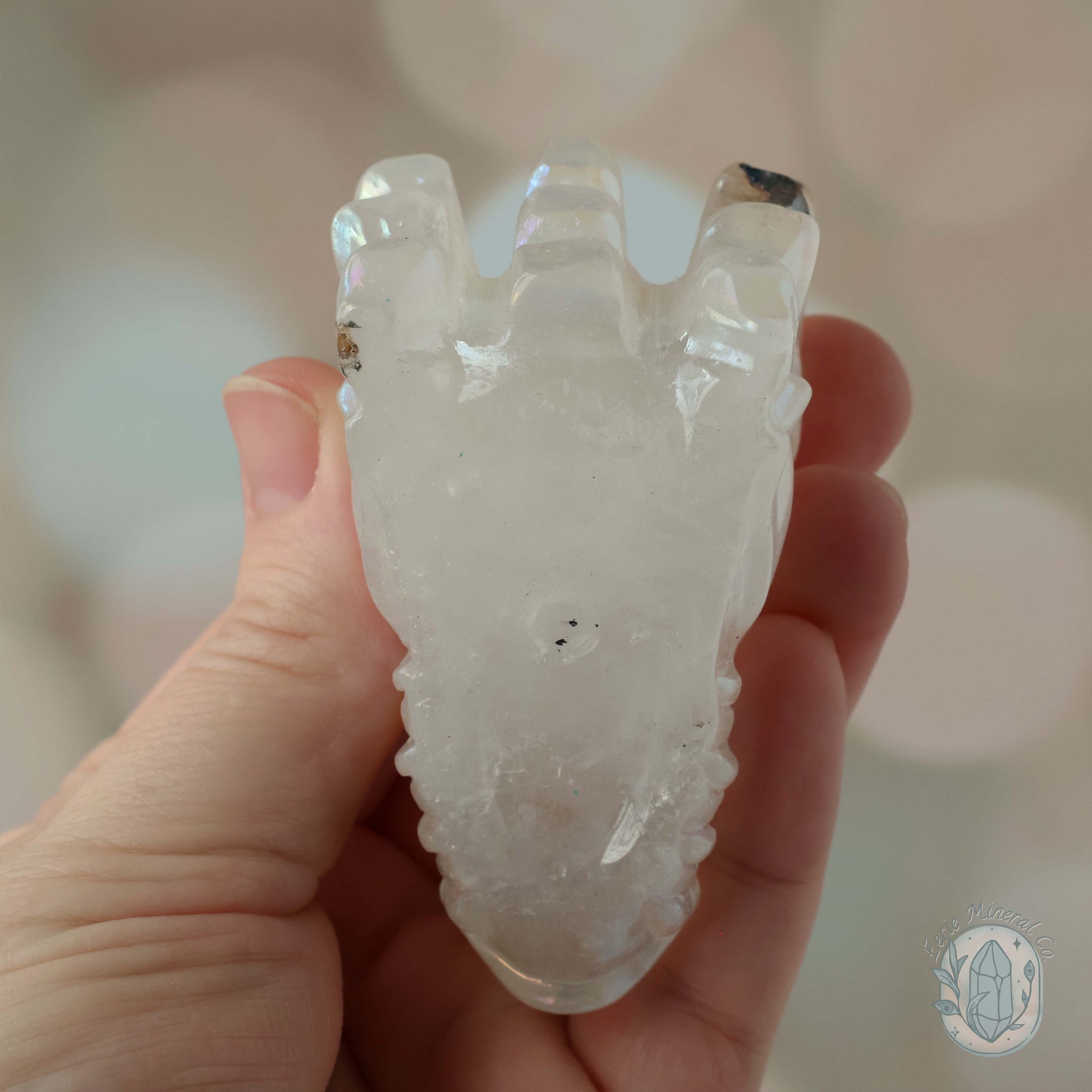 Angel Aura Quartz Dragon's Head Skull