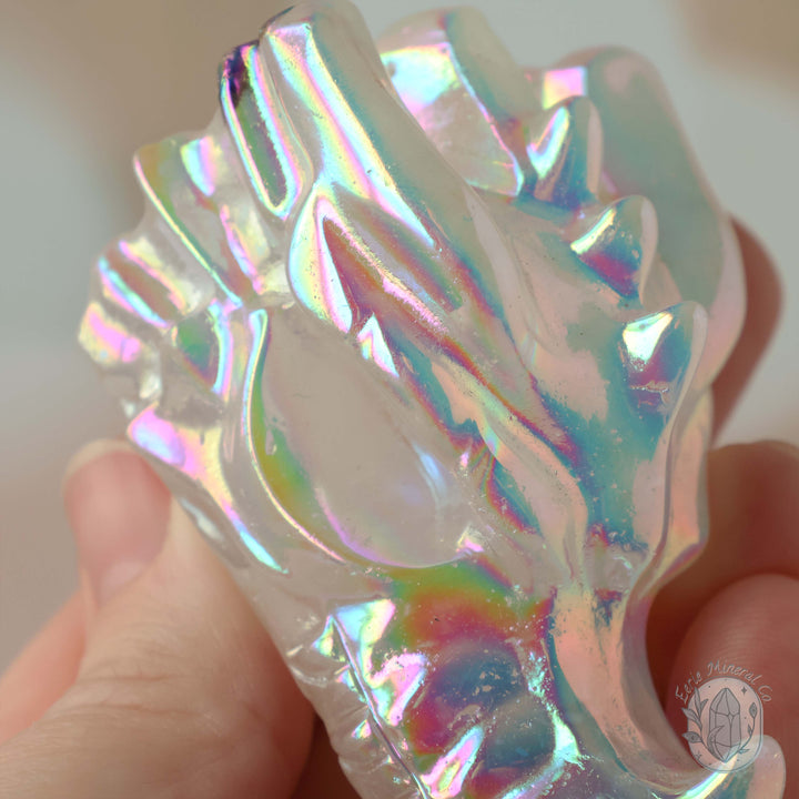 Angel Aura Quartz Dragon's Head Skull