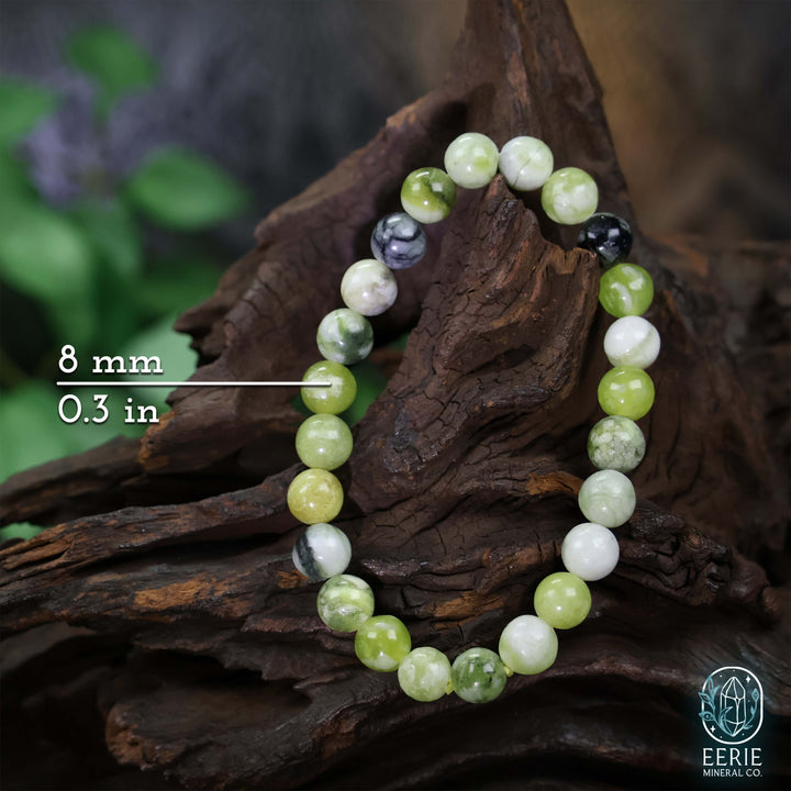 Australian Jade Gemstone Beaded Boho Stretch Bracelet