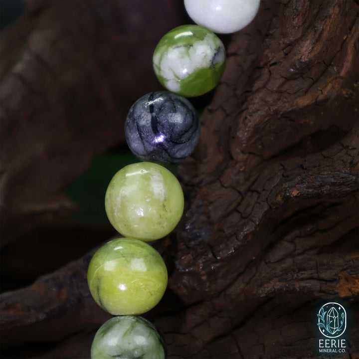 Australian Jade Gemstone Beaded Boho Stretch Bracelet
