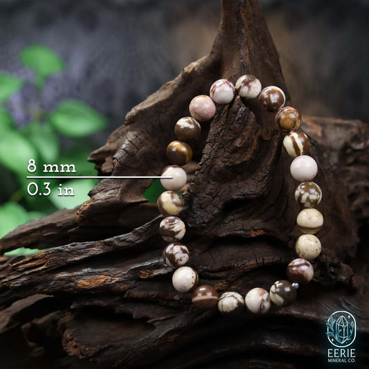 Australian Zebra Jasper Gemstone Beaded Boho Stretch Bracelet