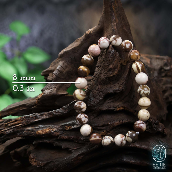 Australian Zebra Jasper Gemstone Beaded Boho Stretch Bracelet