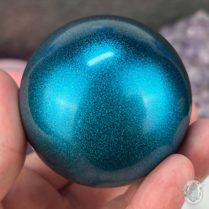 60mm Purple and Blue Aura Obsidian Sphere