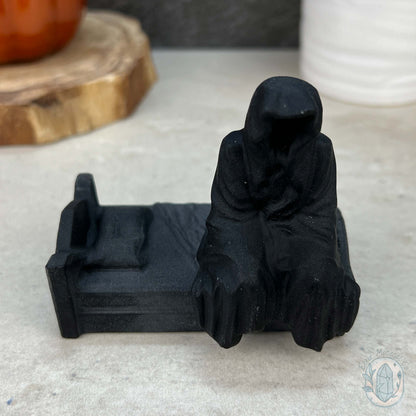 Black Obsidian Grim Reaper on Bed Matte Finish Carvings