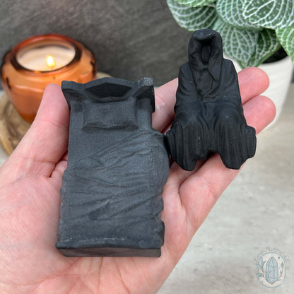 Black Obsidian Grim Reaper on Bed Matte Finish Carvings