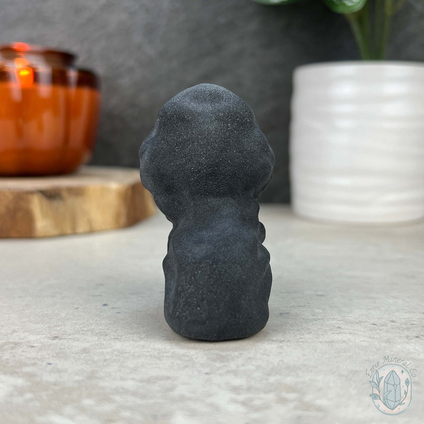 Black Obsidian Zombie Head On Hand Carvings