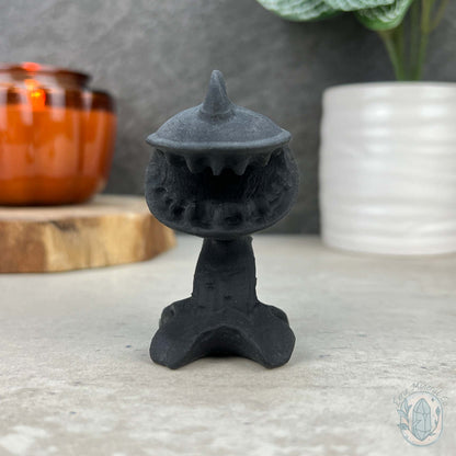Black Obsidian Plant Monster Matte Finish Carvings