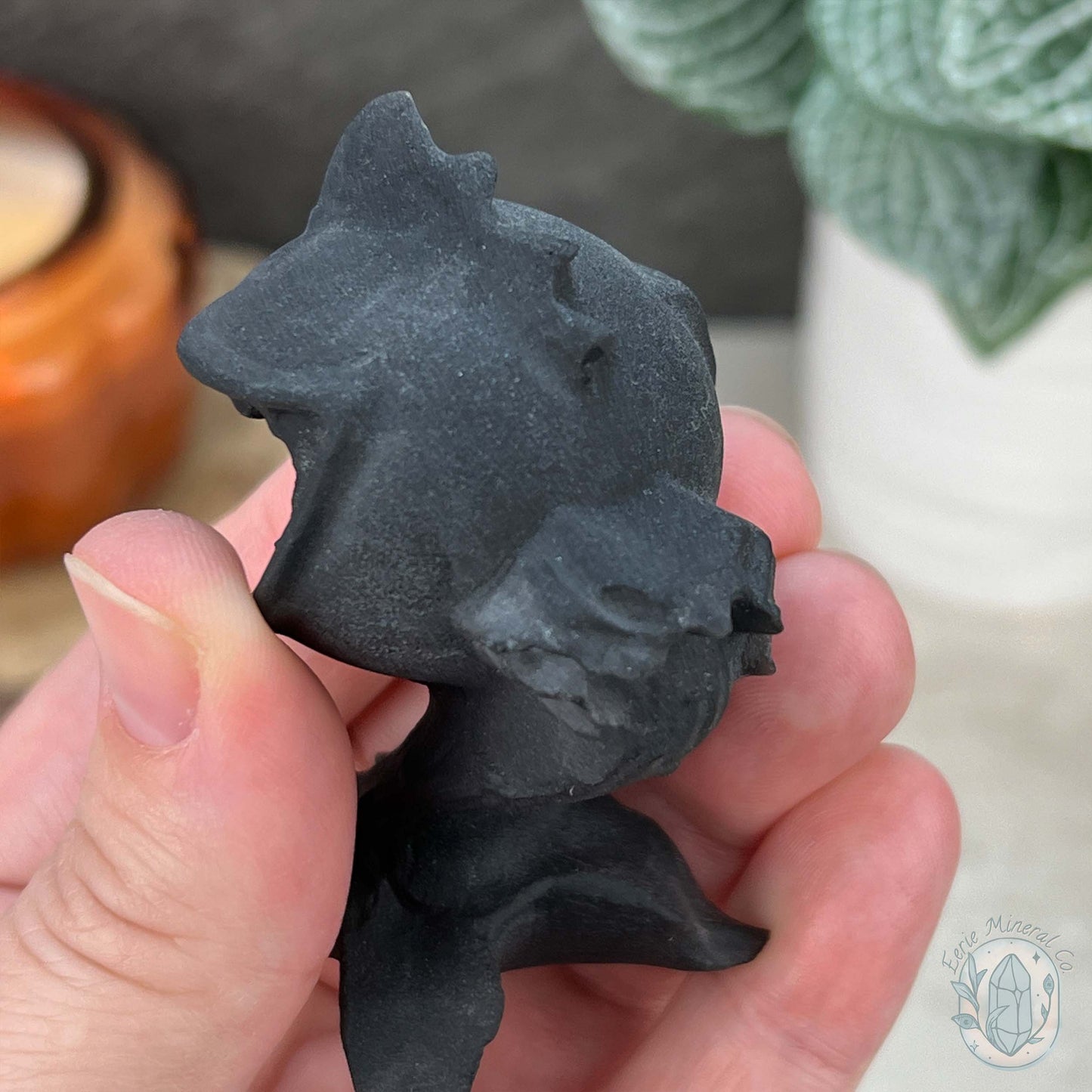 Black Obsidian Plant Monster Matte Finish Carvings