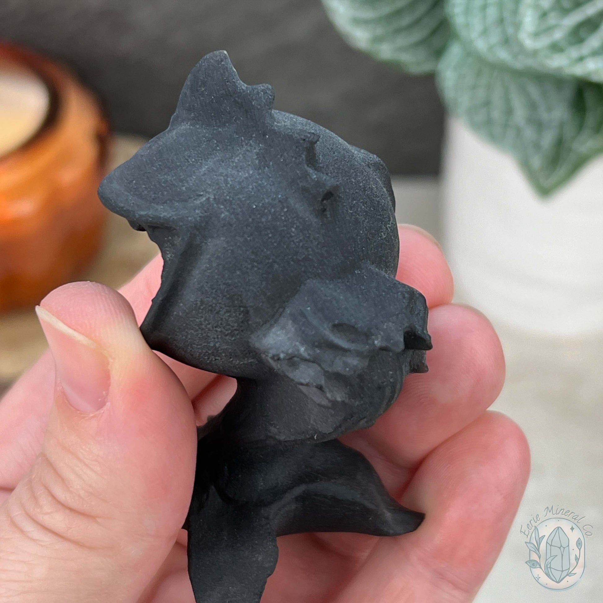 Black Obsidian Plant Monster Matte Finish Carvings