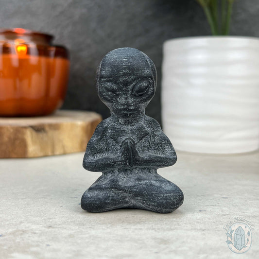 Black Obsidian Yoga Alien Matte Finish Carvings