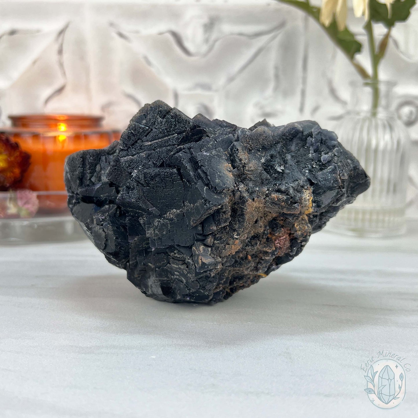 UV Reactive Black Rose Fluorite Specimen
